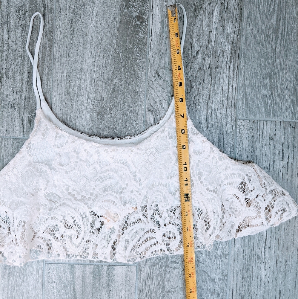 NWT Vintage Havana White Leave Crop Top M - Picture 4 of 5